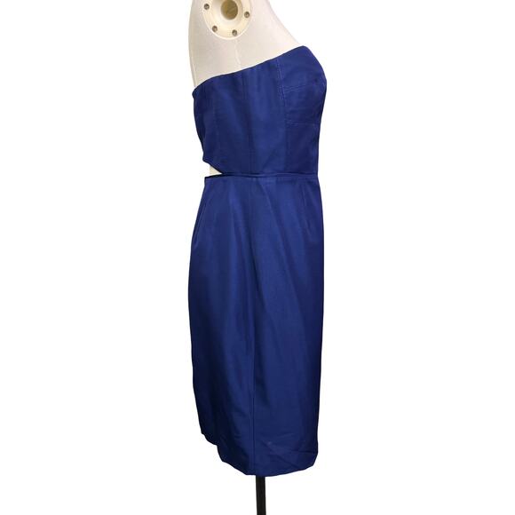 J.Crew Strapless Blue Cutout Back Midi Dress Women's Size 6 Weddings Parties NWT - Picture 5 of 11